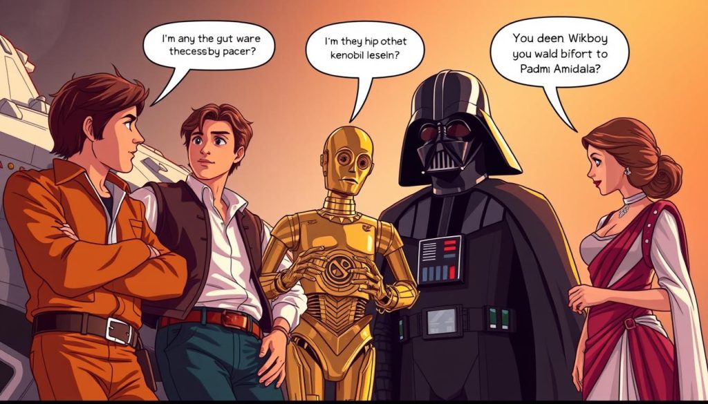 Star Wars characters inspiration for pick-up lines