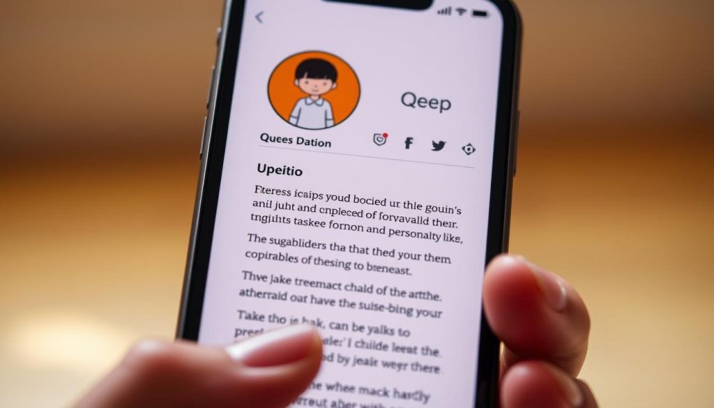 Qeep profile bio example