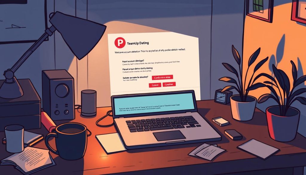TeamUp Dating account deletion process
