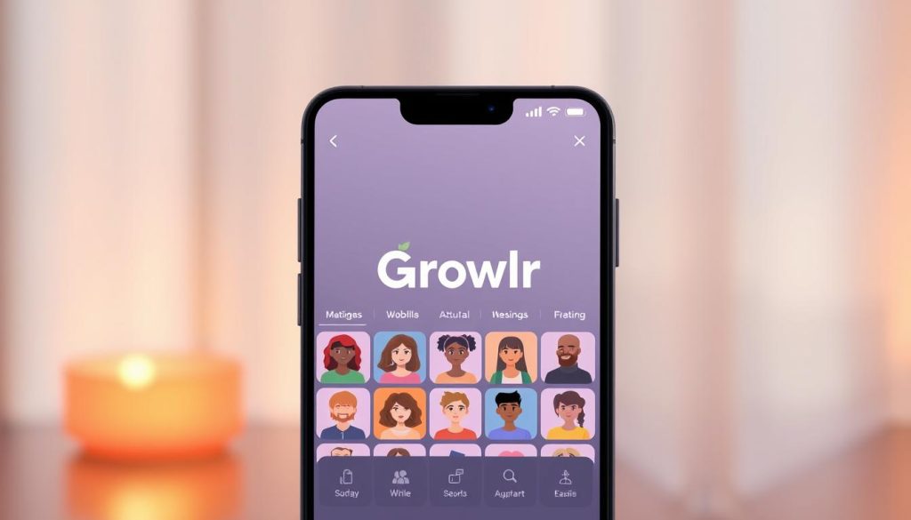 Growlr dating app interface