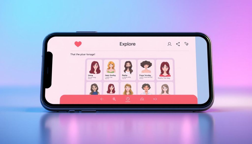 Tinder Explore tab interface on mobile app Tinder Explore tab interface on mobile app