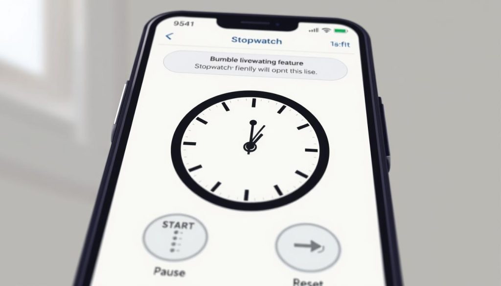 Bumble app stopwatch feature navigation