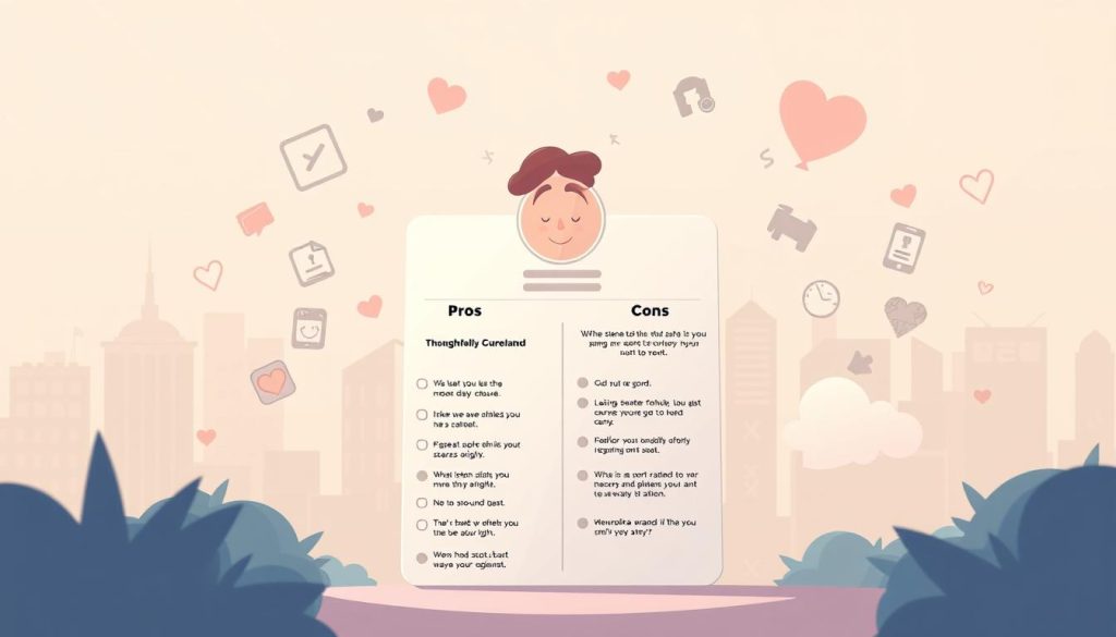 pros and cons dating bio examples
