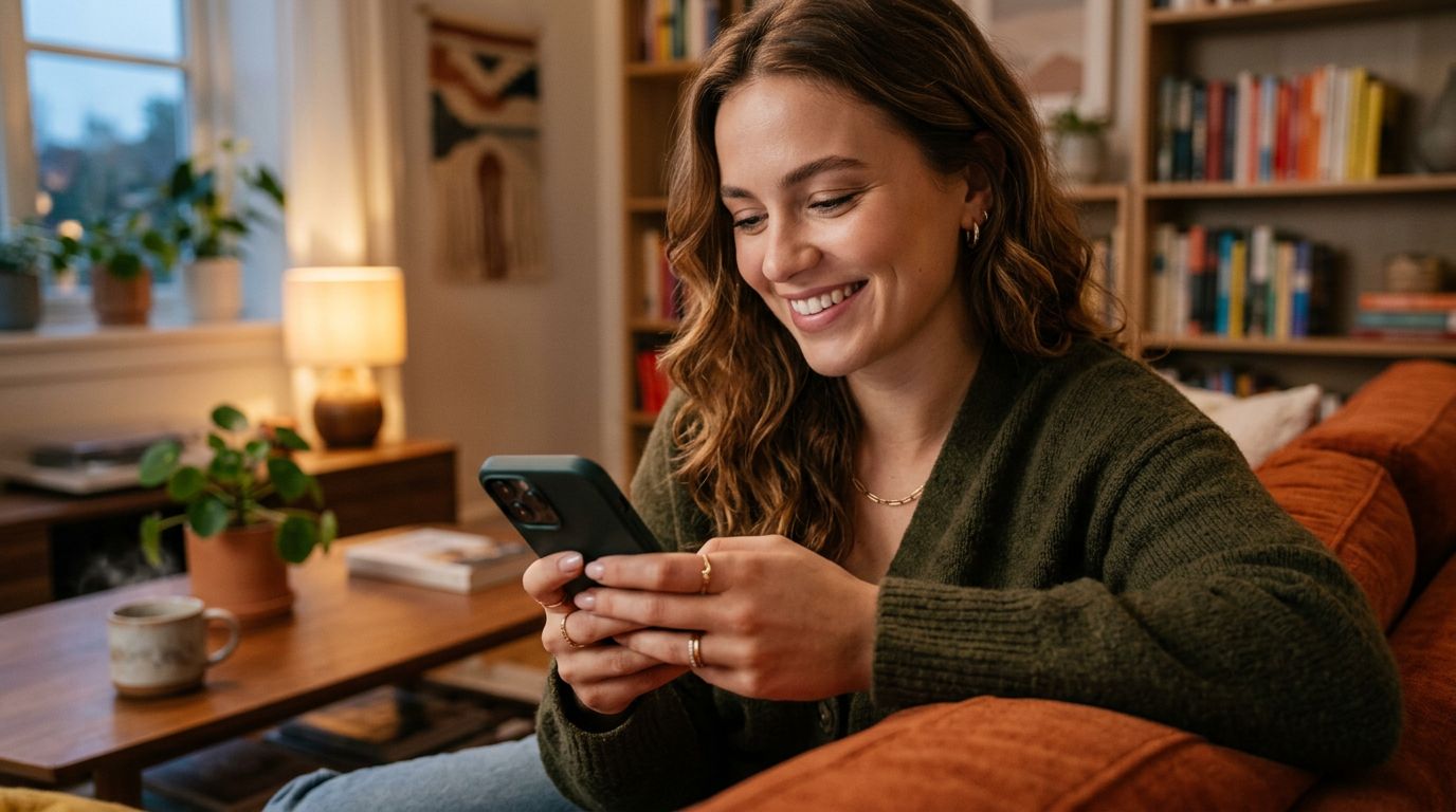 A side-by-side comparison of a casual selfie and a professional AI-generated dating photo