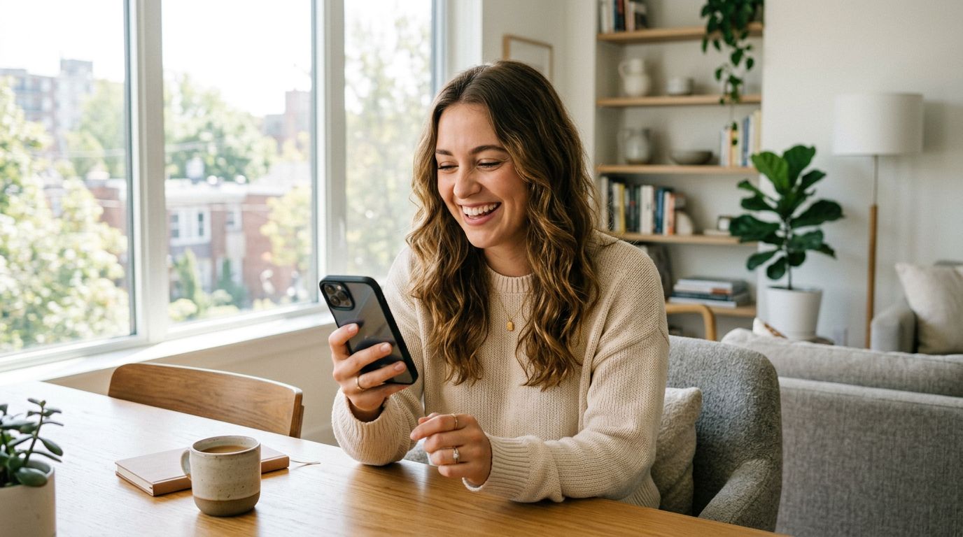 A person swiping on a dating app on their smartphone